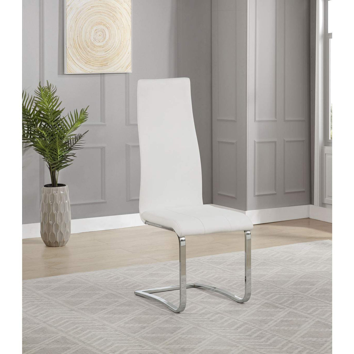 100515WHT Montclair Upholstered Dining Side Chair White (Set of 4)