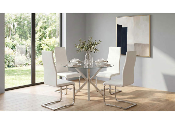 100515WHT Montclair Upholstered Dining Side Chair White (Set of 4)