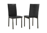 100612 Garza Upholstered Dining Side Chair Dark Brown (Set of 2)