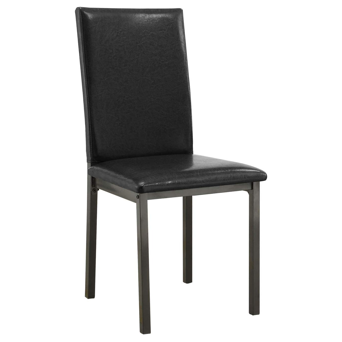 100612 Garza Upholstered Dining Side Chair Dark Brown (Set of 2)