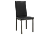 100612 Garza Upholstered Dining Side Chair Dark Brown (Set of 2)
