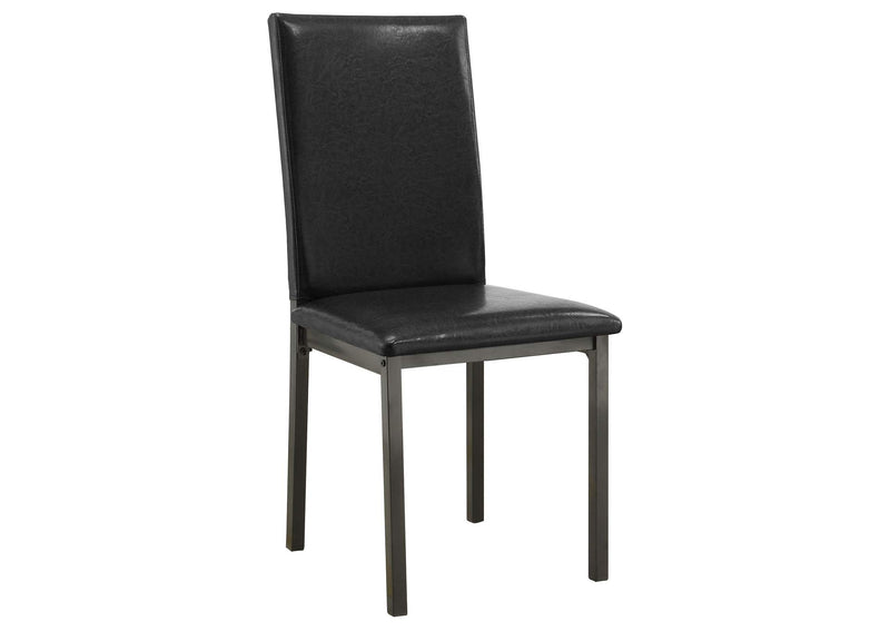 100612 Garza Upholstered Dining Side Chair Dark Brown (Set of 2)