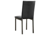 100612 Garza Upholstered Dining Side Chair Dark Brown (Set of 2)