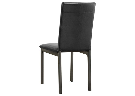 100612 Garza Upholstered Dining Side Chair Dark Brown (Set of 2)