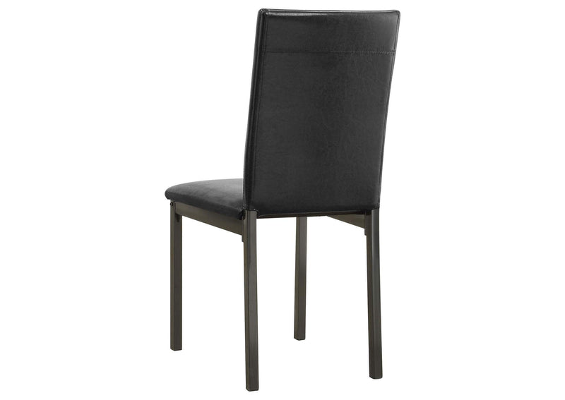 100612 Garza Upholstered Dining Side Chair Dark Brown (Set of 2)