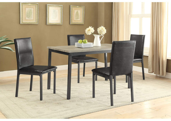 100612 Garza Upholstered Dining Side Chair Dark Brown (Set of 2)