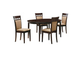 100770-S5A Gabriel 5-piece Extension Leaf Dining Table Set Cappuccino