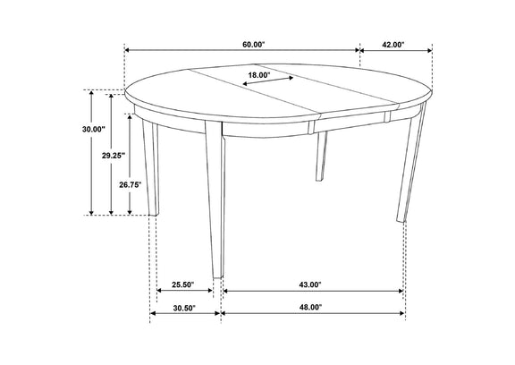 100770-S5A Gabriel 5-piece Extension Leaf Dining Table Set Cappuccino