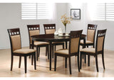 100770-S7A Gabriel 7-piece Extension Leaf Dining Table Set Cappuccino