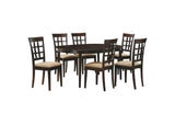 100770-S7 Gabriel 7-piece Extension Leaf Dining Table Set Cappuccino