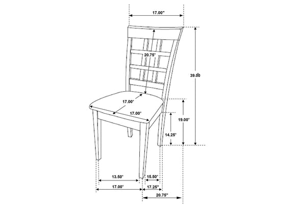 100770-S7 Gabriel 7-piece Extension Leaf Dining Table Set Cappuccino