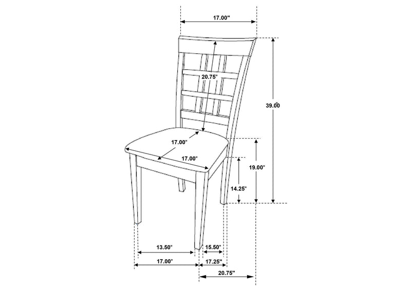 100770-S7 Gabriel 7-piece Extension Leaf Dining Table Set Cappuccino