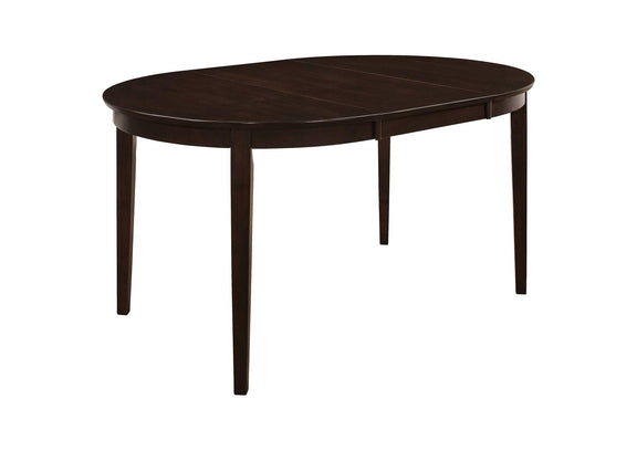100770 Gabriel Oval 60-inch Extension Leaf Dining Table Cappuccino