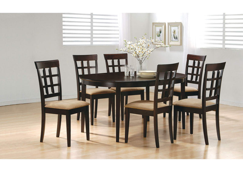 100770 Gabriel Oval 60-inch Extension Leaf Dining Table Cappuccino