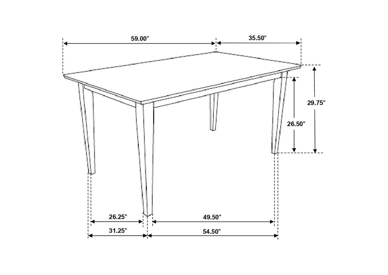 100771-S5 Gabriel 5-piece Rectangular 59-inch Dining Set Cappuccino