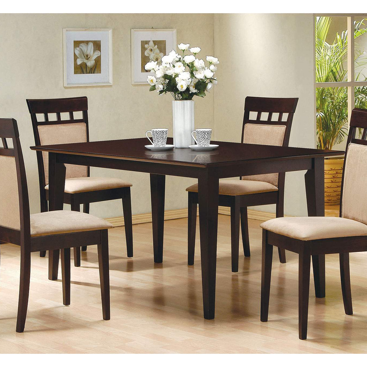 100771 Gabriel Rectangular 59-inch Wood Dining Table Cappuccino