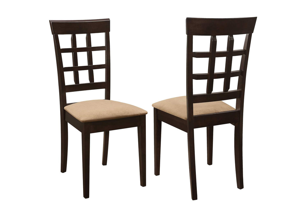 100772 Gabriel Lattice Back Dining Side Chair Cappuccino (Set of 2)