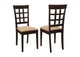 100772 Gabriel Lattice Back Dining Side Chair Cappuccino (Set of 2)