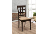 100772 Gabriel Lattice Back Dining Side Chair Cappuccino (Set of 2)