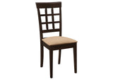 100772 Gabriel Lattice Back Dining Side Chair Cappuccino (Set of 2)