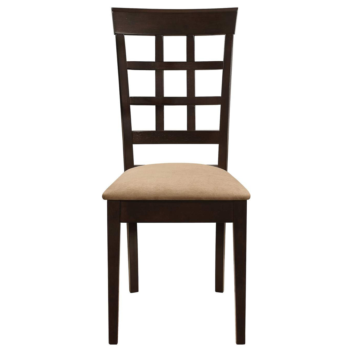 100772 Gabriel Lattice Back Dining Side Chair Cappuccino (Set of 2)