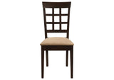 100772 Gabriel Lattice Back Dining Side Chair Cappuccino (Set of 2)