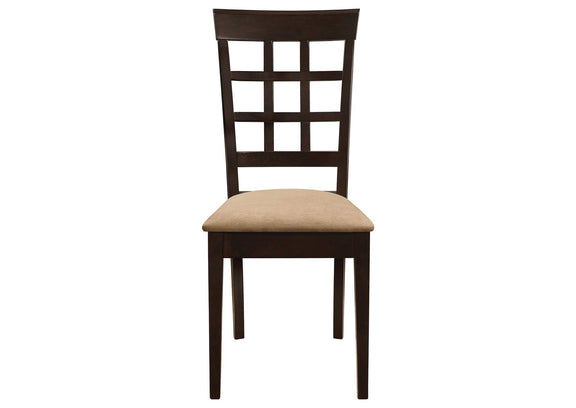 100772 Gabriel Lattice Back Dining Side Chair Cappuccino (Set of 2)