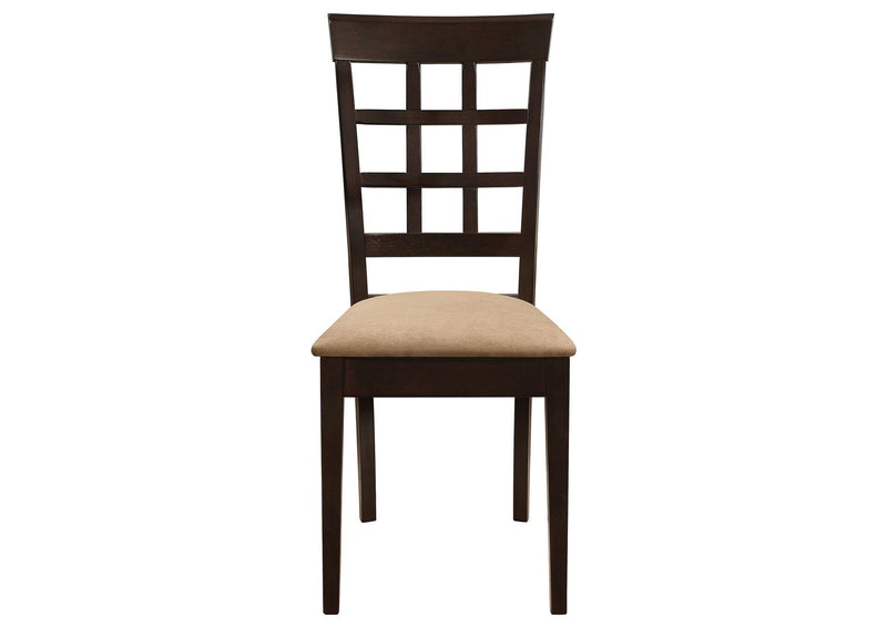 100772 Gabriel Lattice Back Dining Side Chair Cappuccino (Set of 2)