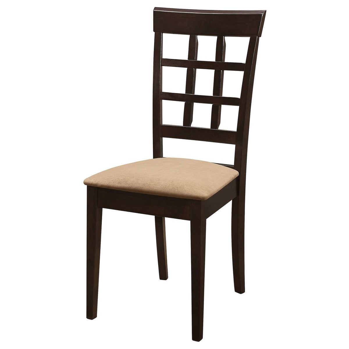 100772 Gabriel Lattice Back Dining Side Chair Cappuccino (Set of 2)
