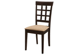 100772 Gabriel Lattice Back Dining Side Chair Cappuccino (Set of 2)