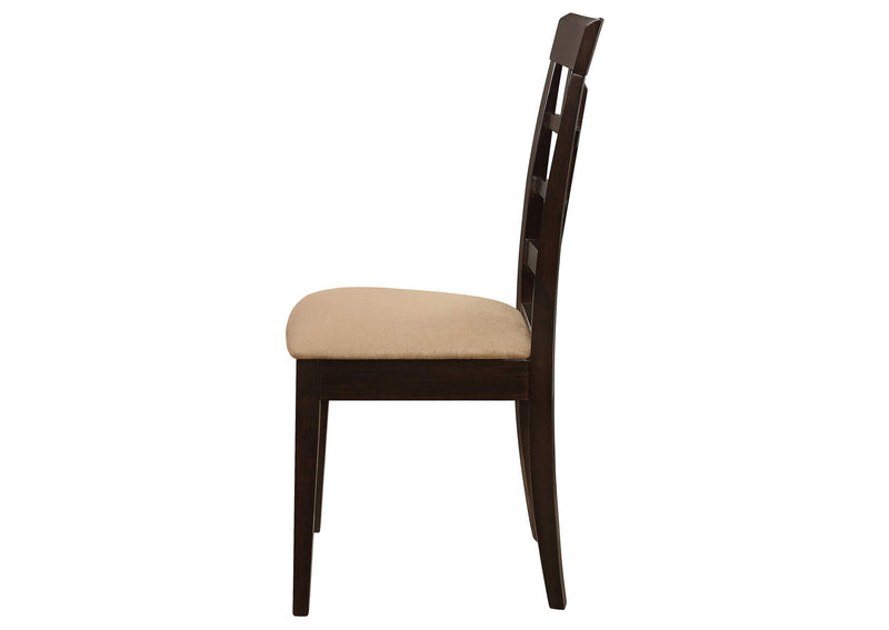 100772 Gabriel Lattice Back Dining Side Chair Cappuccino (Set of 2)