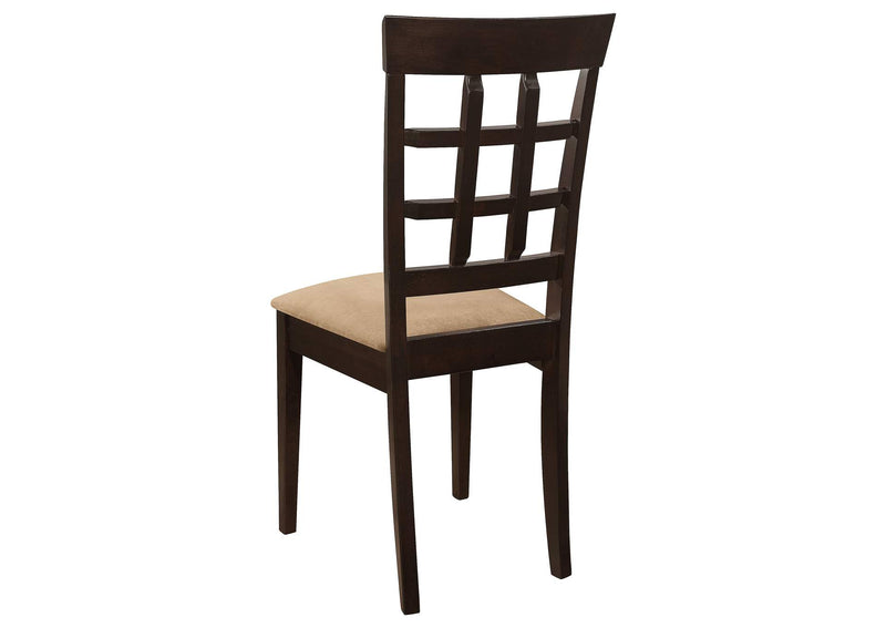 100772 Gabriel Lattice Back Dining Side Chair Cappuccino (Set of 2)