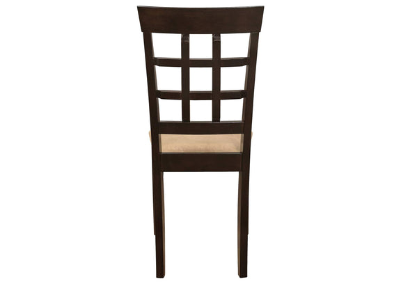 100772 Gabriel Lattice Back Dining Side Chair Cappuccino (Set of 2)