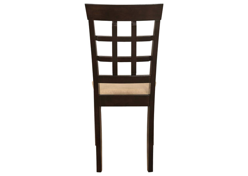 100772 Gabriel Lattice Back Dining Side Chair Cappuccino (Set of 2)