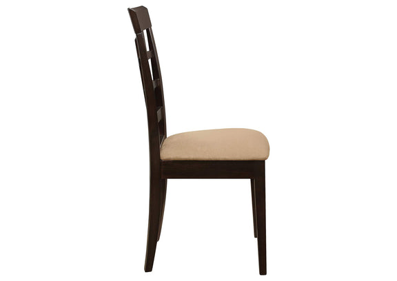 100772 Gabriel Lattice Back Dining Side Chair Cappuccino (Set of 2)