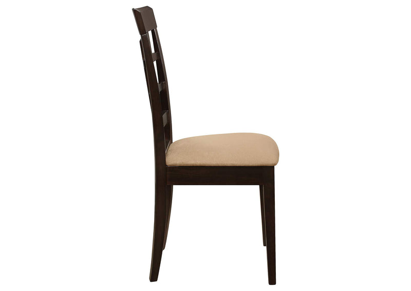 100772 Gabriel Lattice Back Dining Side Chair Cappuccino (Set of 2)