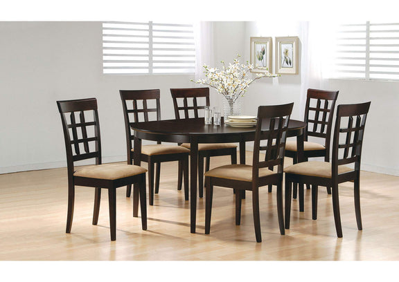 100772 Gabriel Lattice Back Dining Side Chair Cappuccino (Set of 2)