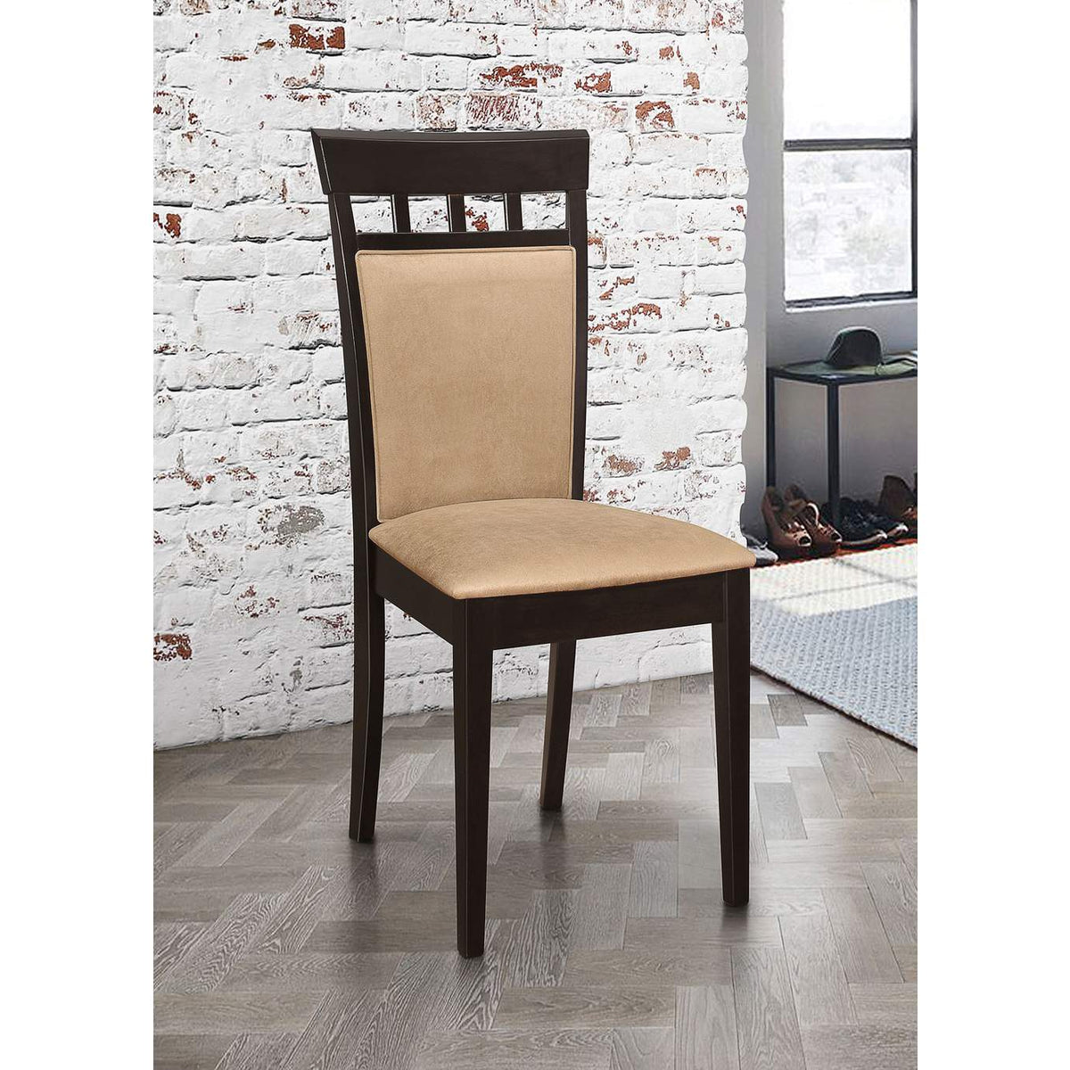 100773 Gabriel Closed Back Dining Side Chair Cappuccino (Set of 2)