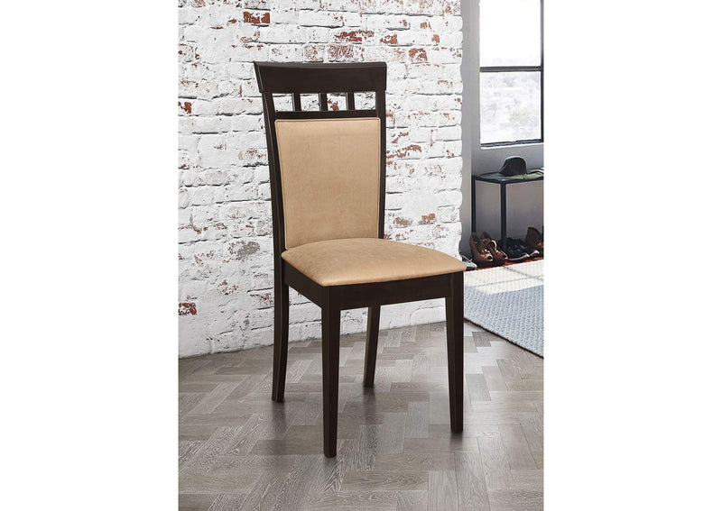 100773 Gabriel Closed Back Dining Side Chair Cappuccino (Set of 2)