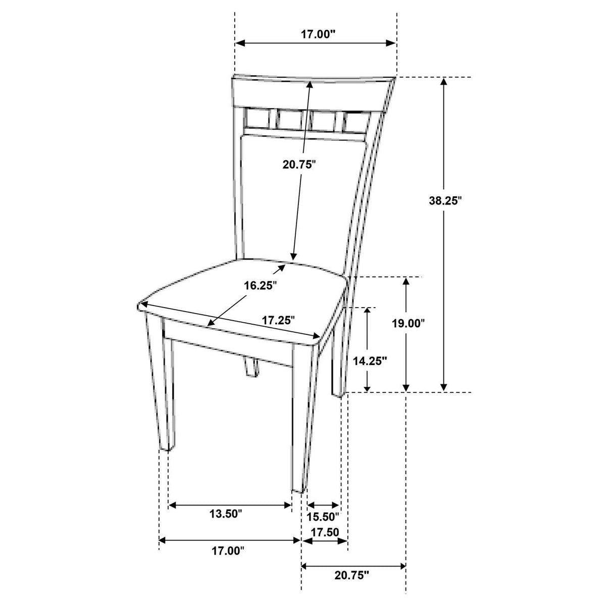 100773 Gabriel Closed Back Dining Side Chair Cappuccino (Set of 2)