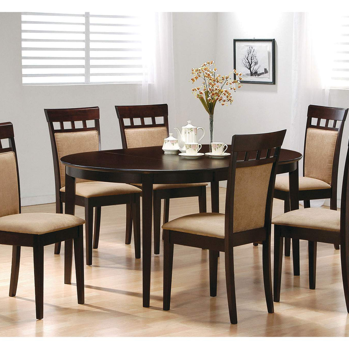 100773 Gabriel Closed Back Dining Side Chair Cappuccino (Set of 2)
