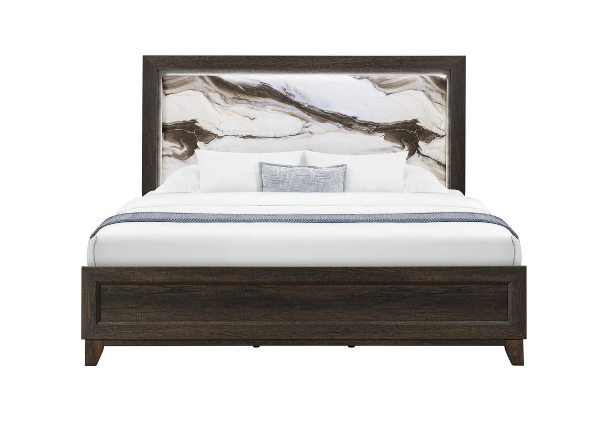 HARMONY-BROWN-TB_W_LED HARMONY BROWN TWIN BED WITH LED