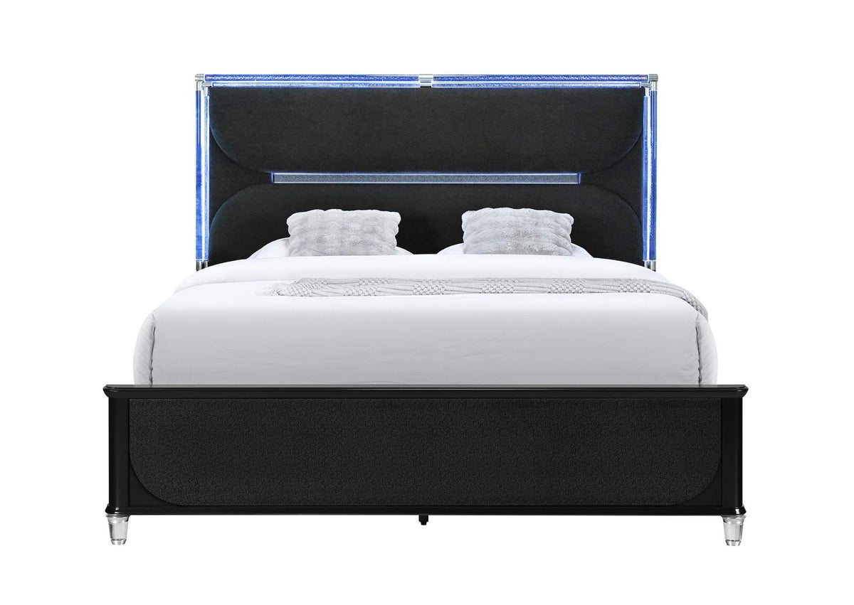 LANDO-BLACK-KB LANDO BLACK KING BED WITH CONTINUOUS LED
