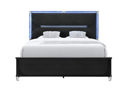 LANDO-BLACK-KB LANDO BLACK KING BED WITH CONTINUOUS LED