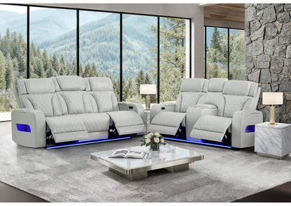 U8611-BLANCHE_SIL-P2_PRS_PCRLS U8611 BLANCHE SILVER P2 POWER REC SOFA - POWER CONSOLE REC LOVESEAT