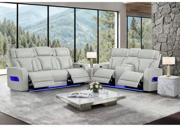 U8611-BLANCHE_SIL-P2_PRS_PCRLS U8611 BLANCHE SILVER P2 POWER REC SOFA - POWER CONSOLE REC LOVESEAT