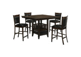 100958-S5 Jaden 5-piece Square Counter Height Dining Set Espresso