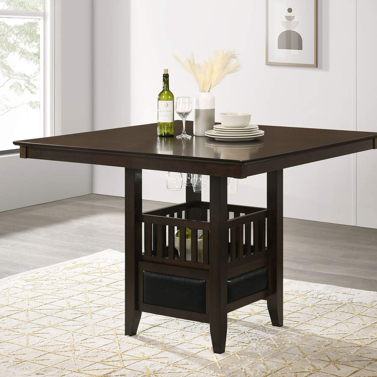 100958 Jaden Square 47-inch Counter Height Dining Table Espresso