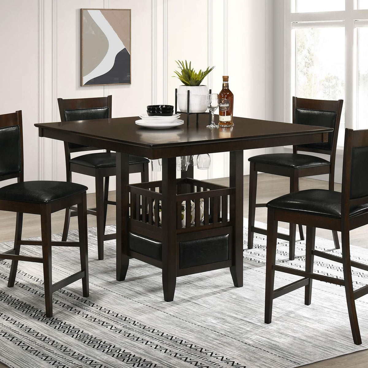 100958 Jaden Square 47-inch Counter Height Dining Table Espresso