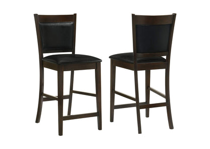 100959 Jaden Upholstered Counter Chair Espresso (Set of 2)